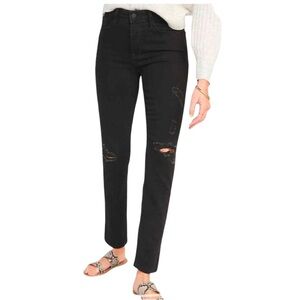 High Rise Distressed Black Jeans